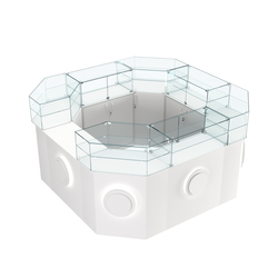 Торговый квадратный островок с накладками серии КРУГ №5 (7,62 кв.м), Белый