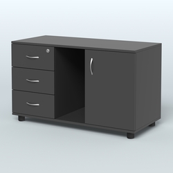 Тумба сервисная левая (на опорах) Камелот, Черный