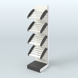 Торговый стеллаж узкий для хлеба и выпечки Феникс №5, Черный и Белый