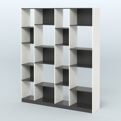 Стеллаж из ДСП серии ЛОФТ №15-1, Белый и Черный