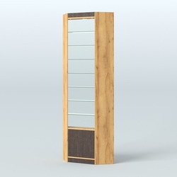 Высокая витрина серии Эконом №305А внутренний угол (без дверей), Дуб Золотистый + Дуб Венге