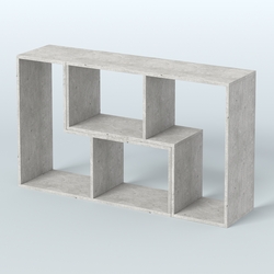 Торговый стеллаж Лофт №1 малый двухмодульный, Метрополитан Грей