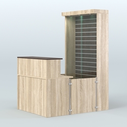 Мини павильон для торговли с большой застекленной эко-панелью СЛОТ №9 (2 кв.м), Дуб Сонома + Дуб Венге