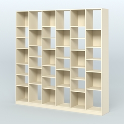 Стеллаж из ДСП серии ЛОФТ №16-2 с полками ДСП, Крем Вайс