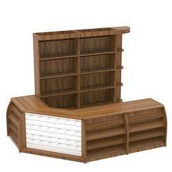 Комплект кассовой зоны со стеллажами под конфеты и орехи средний №2, Орех