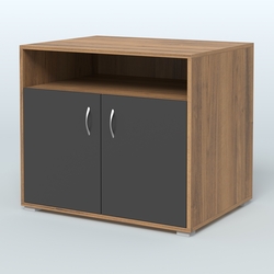 Тумба под оргтехнику Стандарт, Орех + Черный