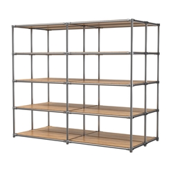 Хромированное вешало ПЛАТФОРМА №4-3 с полками ДСП 16мм, Дуб Золотистый