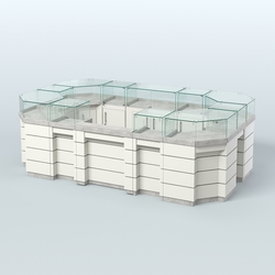 Торговый островок GOLD №4 (6,75 кв.м), Метрополитан Грей + Белый