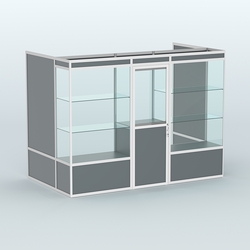 Павильон из профиля пристенный №1а (4,05 кв. м), Темно-Серый