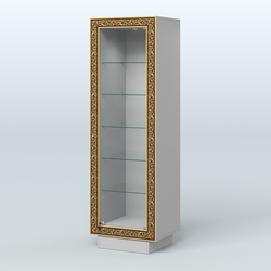 Низкая прямоугольная витрина с декором НБА-501, Серый