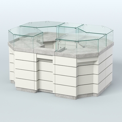 Торговый островок GOLD №1 (3,13 кв.м), Метрополитан Грей + Белый