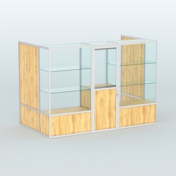 Павильон из профиля пристенный №1б (4,05 кв. м), Дуб Золотистый