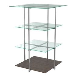 Торговый стенд Экспозиция с полками №1 (с тремя стеклянными полками 6 мм), Дуб Венге