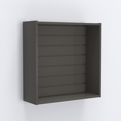 Витрина настенная №201-1В открытая с эконом панелью, Черный