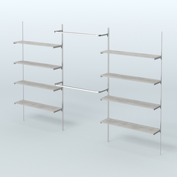 Neo Fix №7 с открытыми полками из ДСП и поручнями (3600 мм), Метрополитан Грей