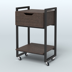 Тумба мобильная с ящиком и полкой Европа, цвет денвер светлый + белый, Дуб Венге