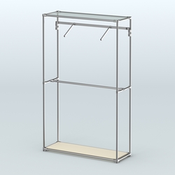 Торговая система ХРОМ без ДСП 1200 мм с поручнями №4, Крем Вайс