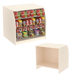 Торговый кассовый прилавок с фасадом под вывеску импульсных покупок Импульс №1-2-900, Крем Вайс