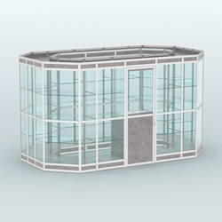 Павильон из профиля островной №5в, Бетон Чикаго светло-серый F186 ST9