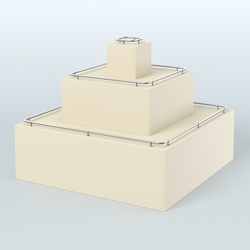 Островок-пирамида с хромирован- ными ограничителями для торговых центров №1-ХО, Крем Вайс