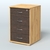 Тумба Нотте подкатная (4 ящика с замком) Дуб Золотистый + Дуб Венге