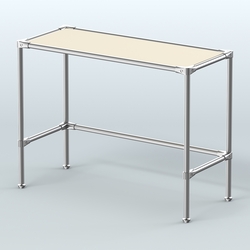 Стол большой D-43 с полкой ДСП 16мм, Крем Вайс