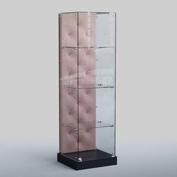 Низкая стеклянная витрина КАПИТОНЕ №1-ХП, Антрацит+14 Fla