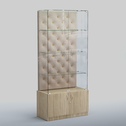 Высокая стеклянная витрина КАПИТОНЕ №5, Дуб сонома + 02 Beige