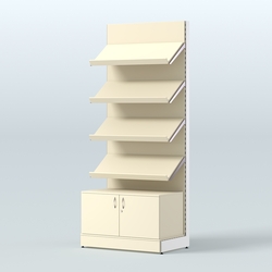 Стеллаж для хлеба и выпечки с четырьмя наклонными полками и накопителем Феникс №13Н, Крем Вайс