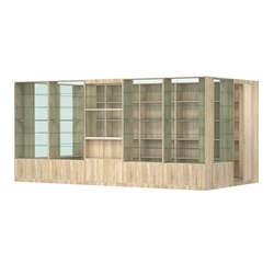 Пристенный торговый павильон из ДСП СЭСП №14 (10, 8 кв.м), Дуб Сонома