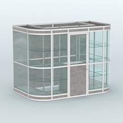 Павильон из профиля пристенный №8в (4,05 кв. м), Бетон Чикаго светло-серый F186 ST9