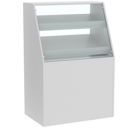 Торговый прилавок для выпечки с двумя наклонными полками серии BAKERY №1 , Серый