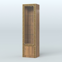 Витрина из ДСП с декором №ВБА-2, Орех