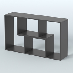 Торговый стеллаж Лофт №1 малый двухмодульный, Черный