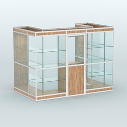 Павильон из профиля пристенный №2в (4,05 кв. м), Дуб Канзас коричневый