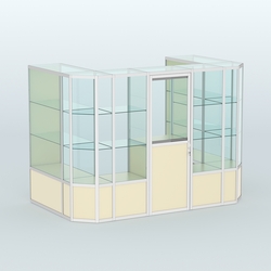 Павильон из профиля пристенный №6в (4,05 кв. м), Крем Вайс