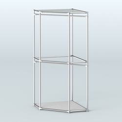 Угловой стеллаж Хром №5 с поручнями, Серый