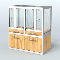 Витрина низкая для продажи птиц в зоомагазин серии ЖАКО-01, Дуб Золотистый
