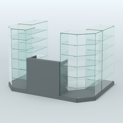 Торговый стеклянный павильон Абсолют №2 (открытый) (4.13 кв.м), Темно-Серый