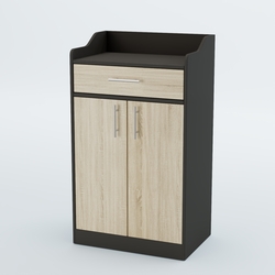 Стойка официанта "Бармен" №5, Черный + Дуб Сонома