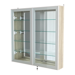 Витрина настенная №4-2А зеркальная серии Collecto, Дуб Сонома