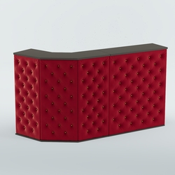 Ресепшен Г-образный БАРХАТ СЕРЫЙ ПЕРЛАМУТР №1 (карета золото), Черный + 07 Dk. Red Велюр