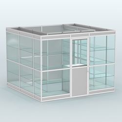 Павильон из профиля пристенный №9в (6,75 кв. м), Серый