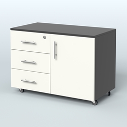 Тумба для оргтехники Види Вуд, цвет мокко, Черный + Белый