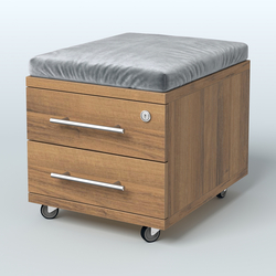 Тумба 2 ящика под подушку Лиани, цвет шамони темный, Орех