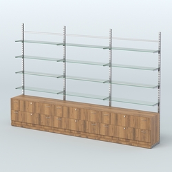 Система ЭЛЕГАНТ пристенная без ДСП №8 с тумбами Т-12 (3600 мм), Орех