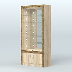 Витрина центральная с декором №ВБА-503С, Дуб сонома