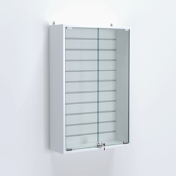 Витрина настенная №202-1Б с эконом панелью и стеклянными дверками, Белый