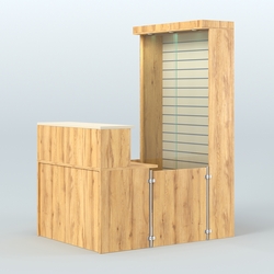 Мини павильон для торговли с большой застекленной эко-панелью СЛОТ №9 (2 кв.м), Дуб Золотистый и Крем Вайс