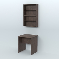 Распаковочный квадратный стол с антресолью для аптеки Р-01, Дуб Венге